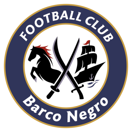 The alt text can be defined as: The logo features the name "FOOTBALL CLUB" in white letters, rimmed in gold, and the names...